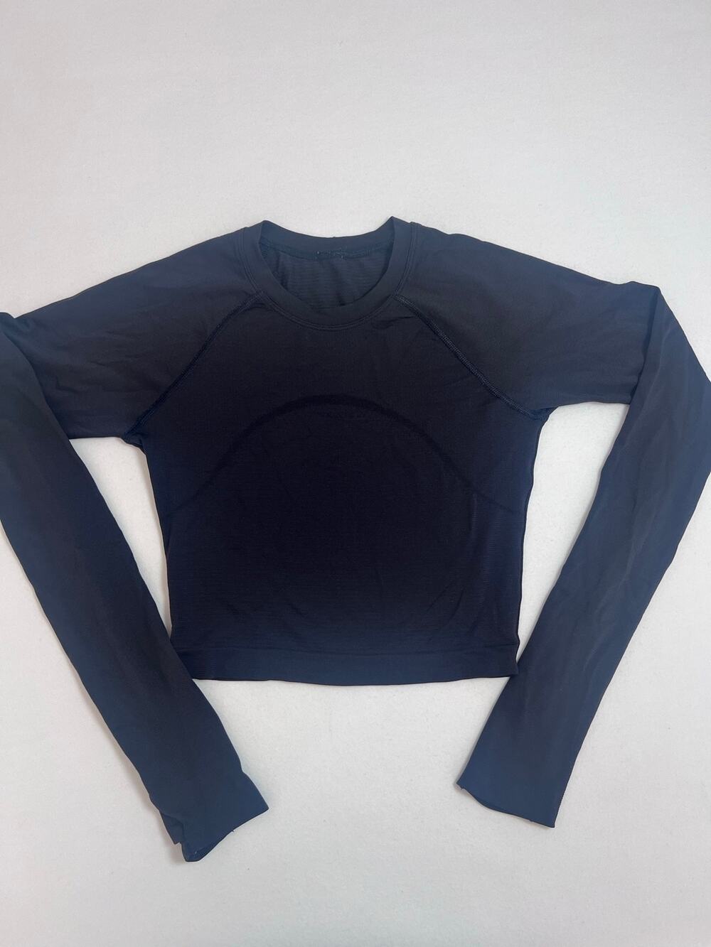 Lululemon Swiftly Tech Black Long Sleeve Cropped Athletic Top Size 4